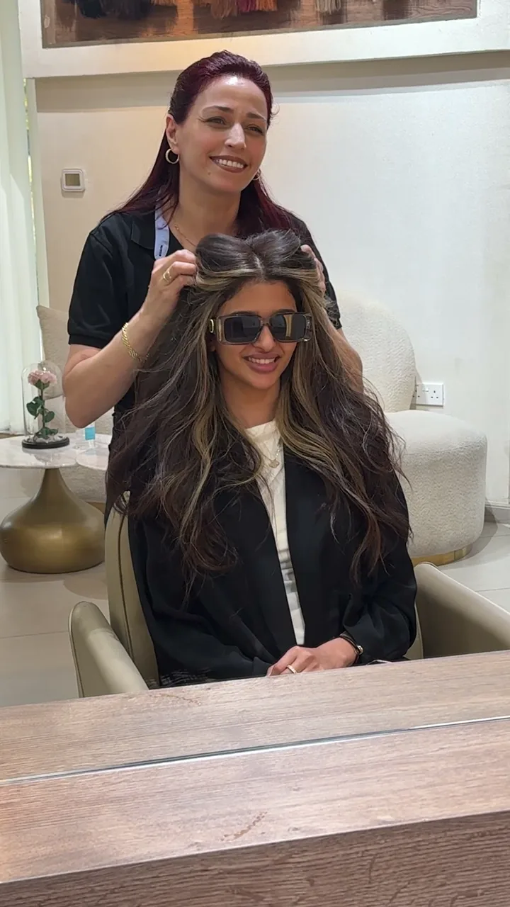 Hair extensions styled at Para Ella