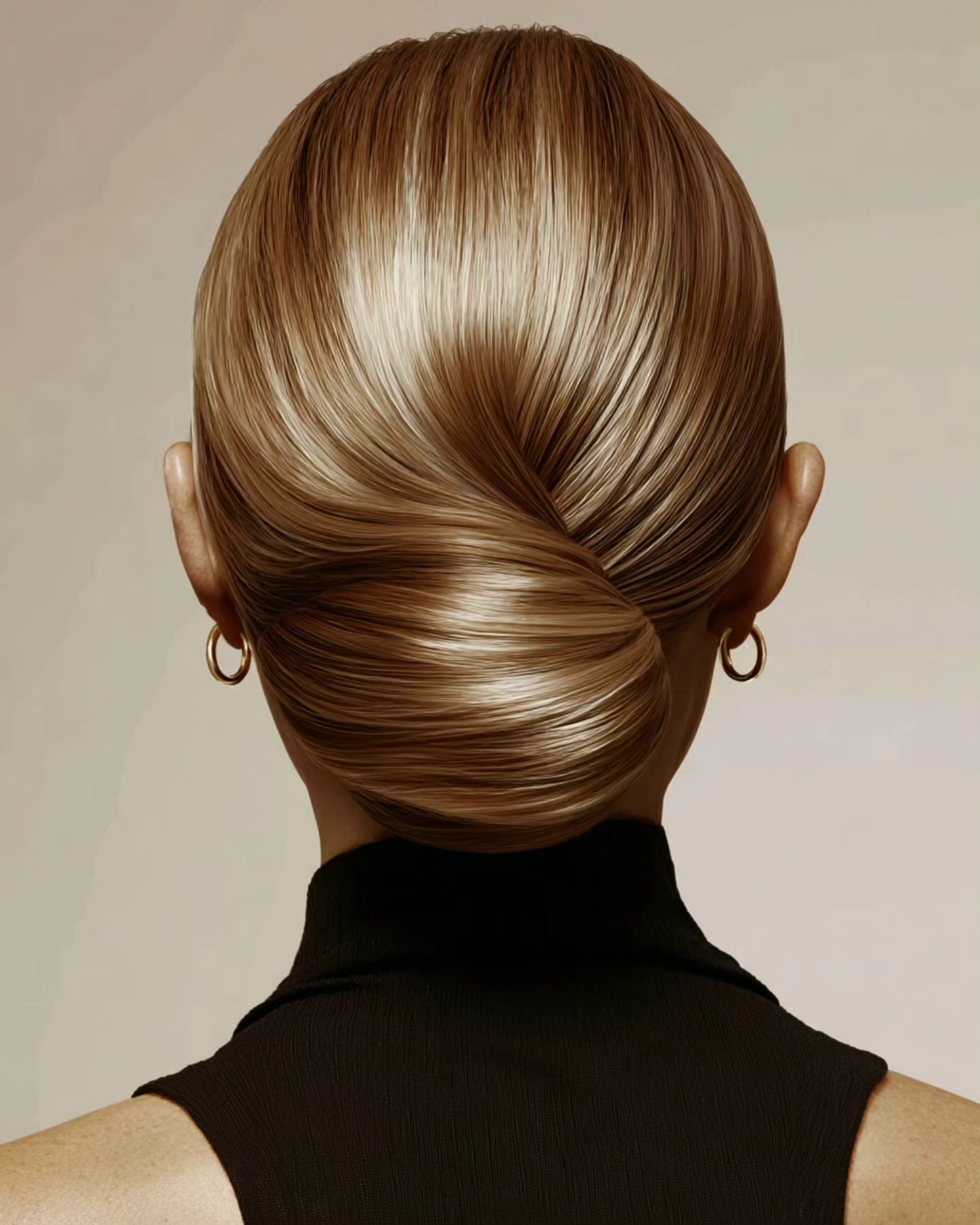 Sleek styled hair colour result at Para Ella salon in Meydan, Dubai