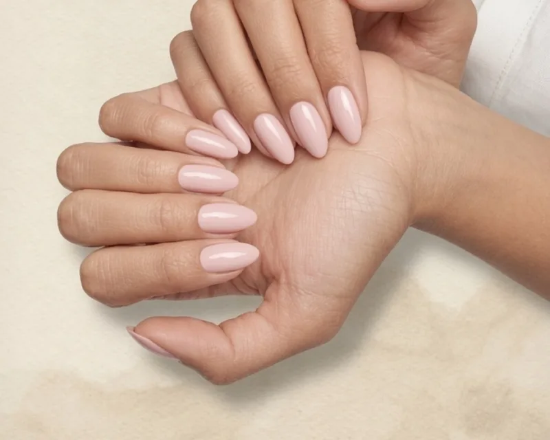 Set de uñas almendradas en nude, Para Ella Dubái