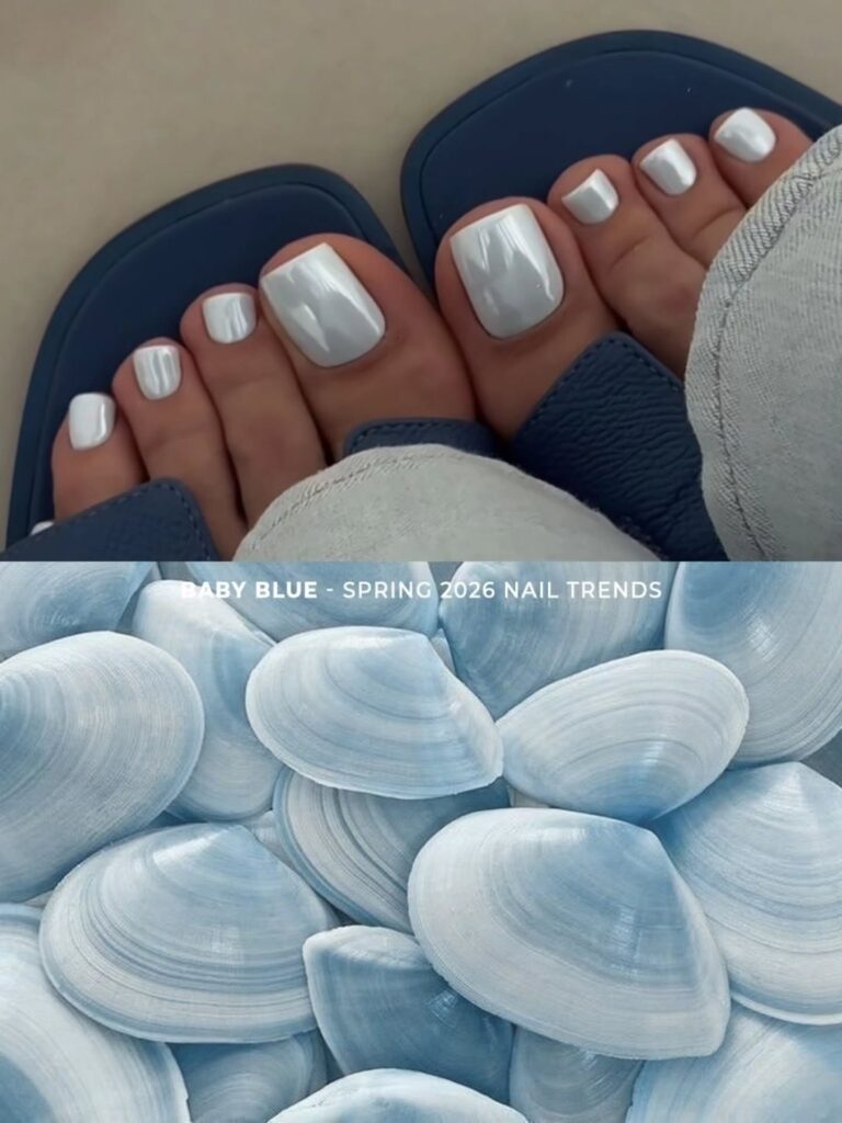 Baby blue pedicure