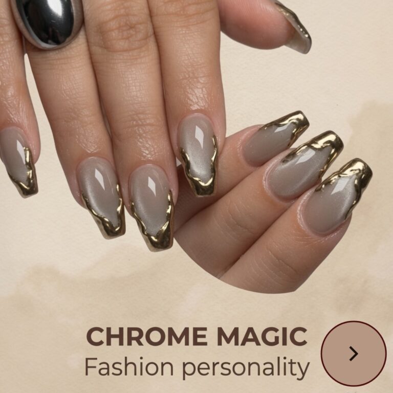 Chrome finish manicure